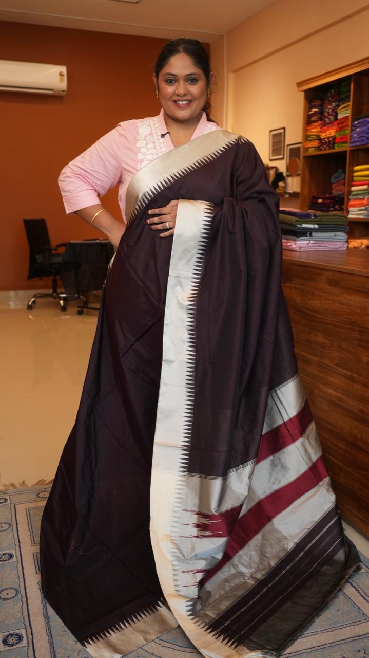 Kasuti Ilkal Saree -44-06-05-03 (SIGNATURE MOCHA)