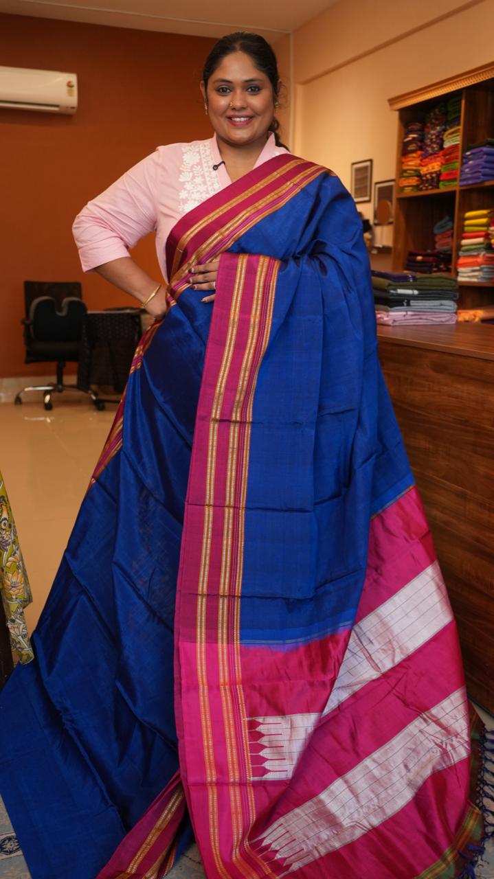 Kasuti Ilkal Saree -44-06-01-03 (INK BLUE)
