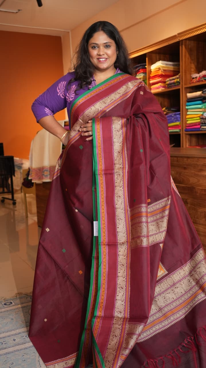 Masterpiece Kanchivaram Pure Silk Cotton Saree - 01-10-05-01 (CHERRY)