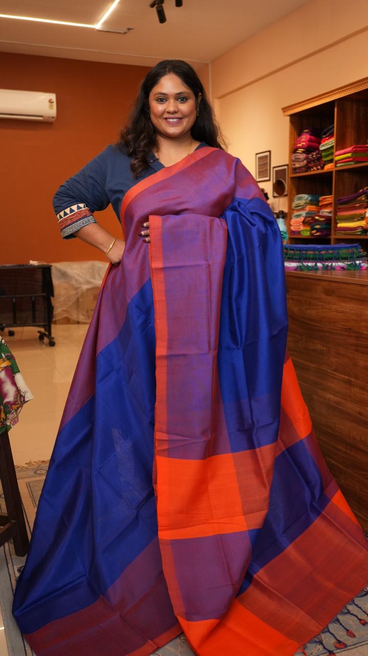 Mangalagiri Plain Sarees -15-07-09-02 (ORCHID SAPPHIRE)