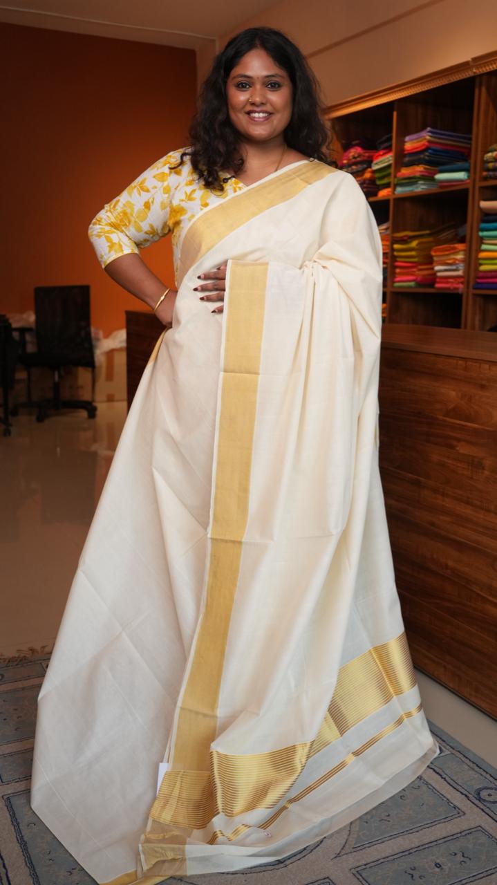 Handwoven Balaramapuram Kasavu Sarees - Traditional -01-07-09-01 (CLASSIC KASAVU)
