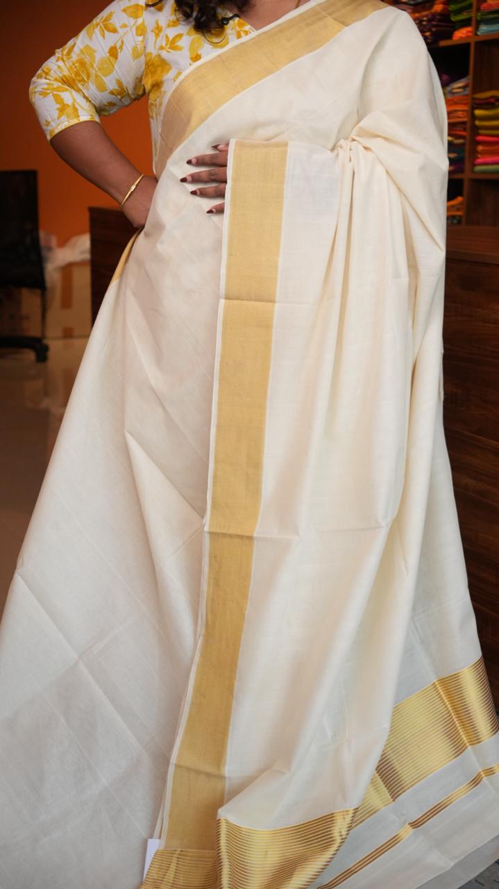 Handwoven Balaramapuram Kasavu Sarees - Traditional -01-07-09-01 (CLASSIC KASAVU)