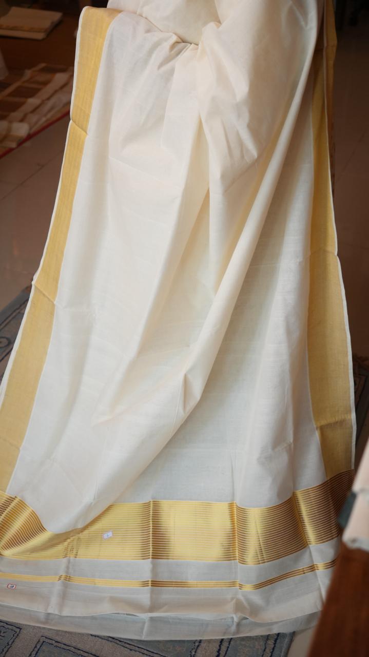 Handwoven Balaramapuram Kasavu Sarees - Traditional -01-07-09-01 (CLASSIC KASAVU)