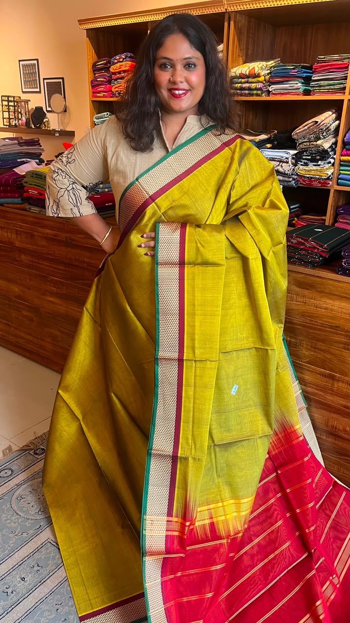Devendra 7 Yards Saree -  11-11-PO-6Y-01/15 *SARANYA PONVANDU SAREE* READY TO SHIP (HALF DIAMOND BORDER)