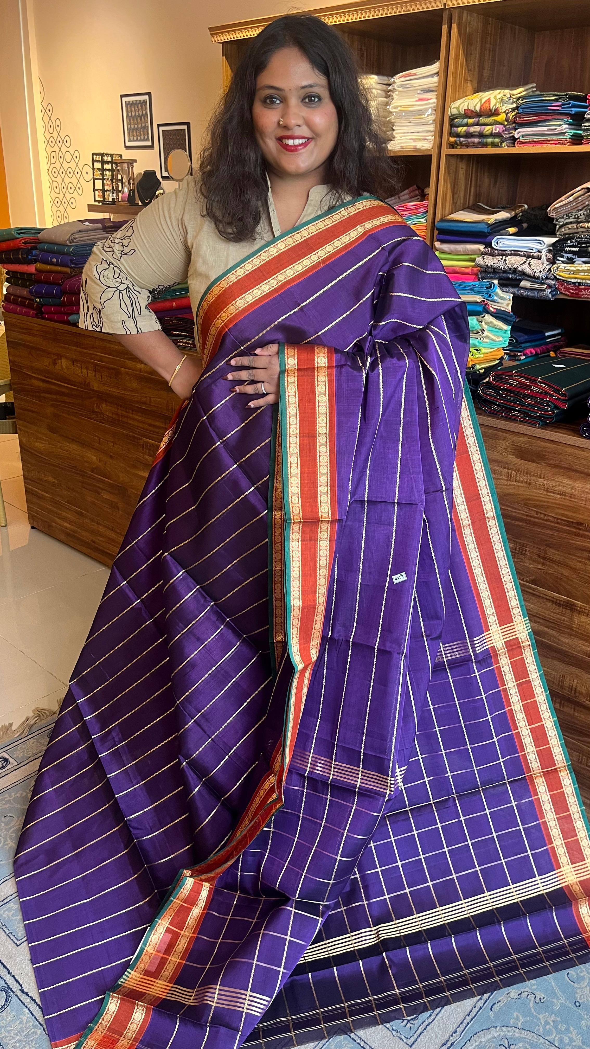 Devendra 7 Yards Saree Veldhari - 11-07D-08-7Y (DIARYMILK AND RUST)
