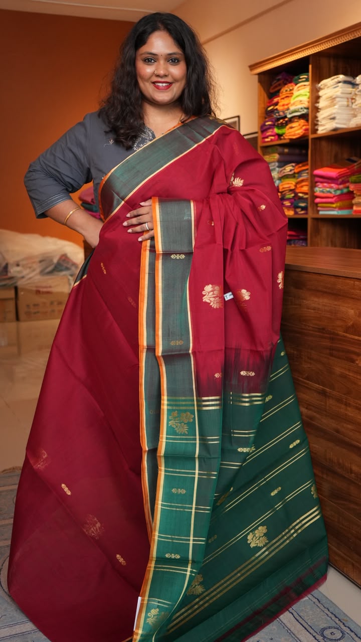 Devendra 6 Yards Saree - 11-07D-02-6Y-01 (CRIMSON FOREST)