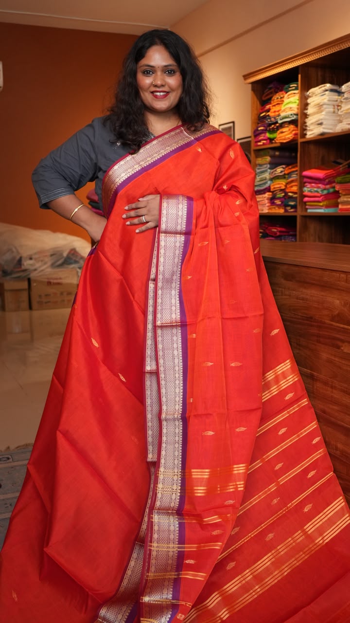Devendra 7 Yards Saree - 11-07D-05-7Y-01 (MARIGOLD ORCHID)