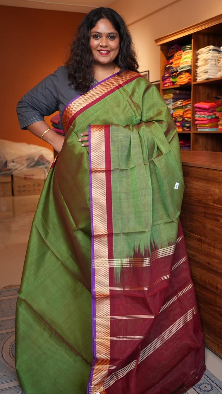 Devendra 6.25 Yards Saree - 11-07D-01-6.25Y-02 (MOSS BURGANDY)