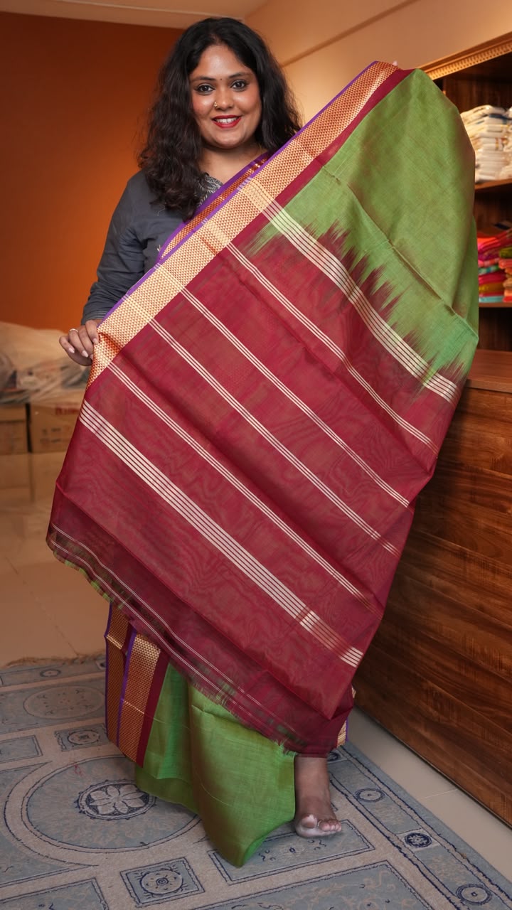 Devendra 6.25 Yards Saree - 11-07D-01-6.25Y-02 (MOSS BURGANDY)