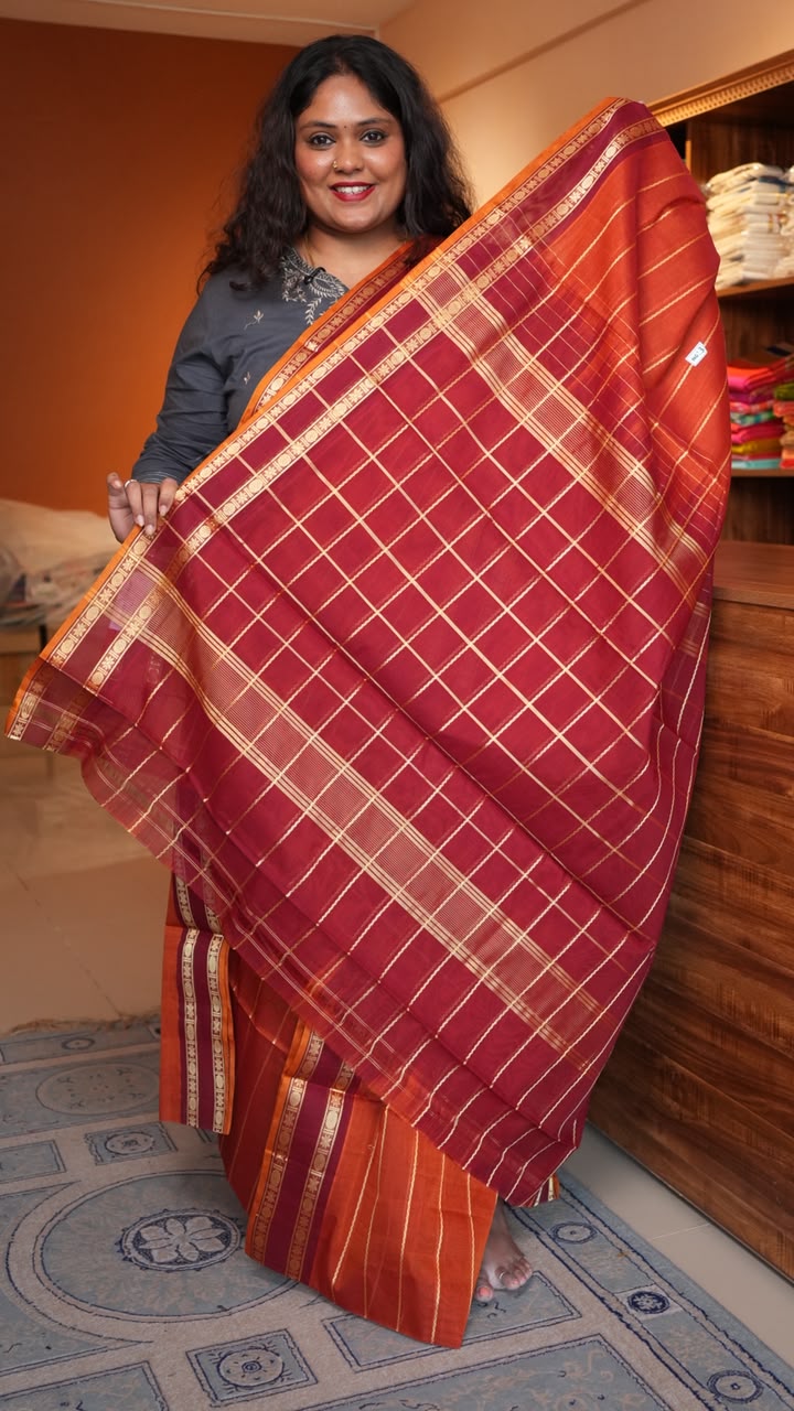 Devendra 6 Yards Saree - 11-07D-03-6Y-02 (AMBER MERLOT)