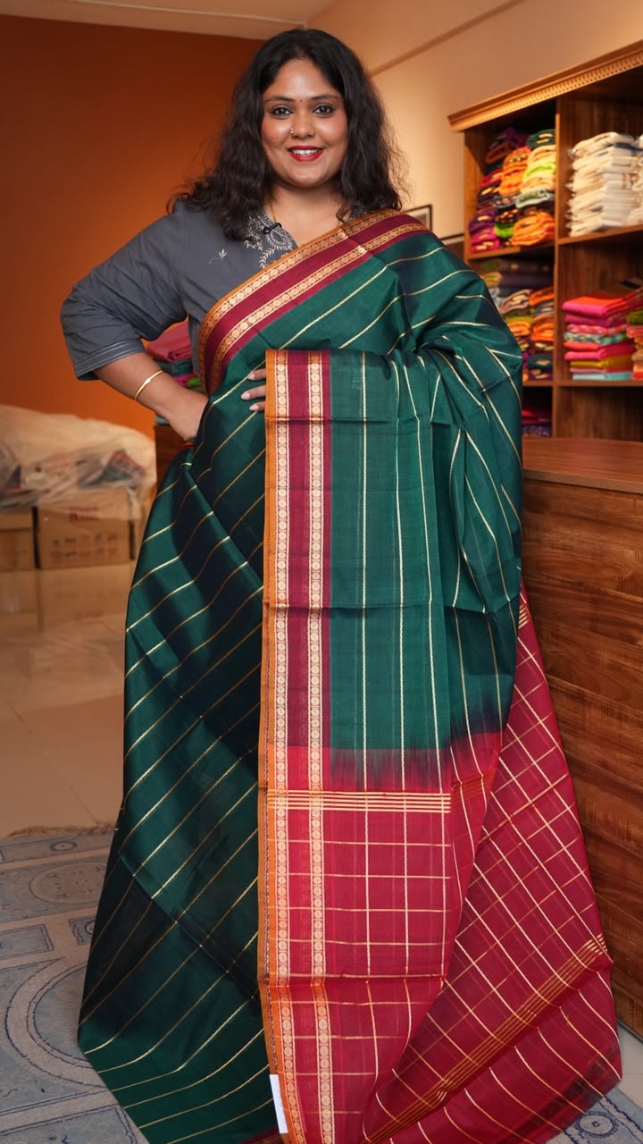 Devendra 6 Yards Saree - 11-07D-03-6Y-03 (PINE MERLOT)
