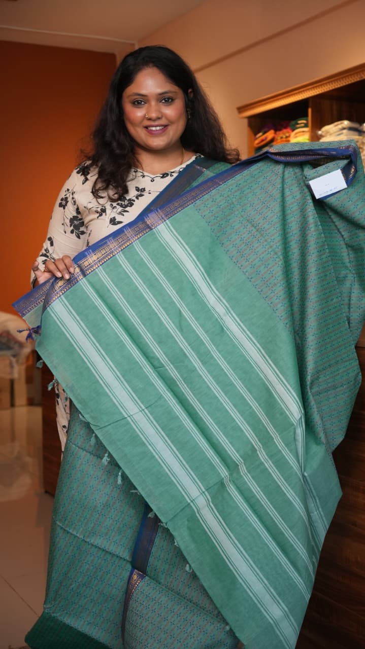 Kanchi Cotton Saree -01-03-06-01 (SEAGLASS)
