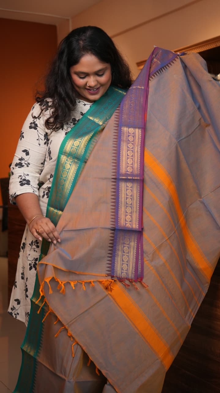 Kanchi Cotton Saree -01-03-01-13 (CINEREOUS)