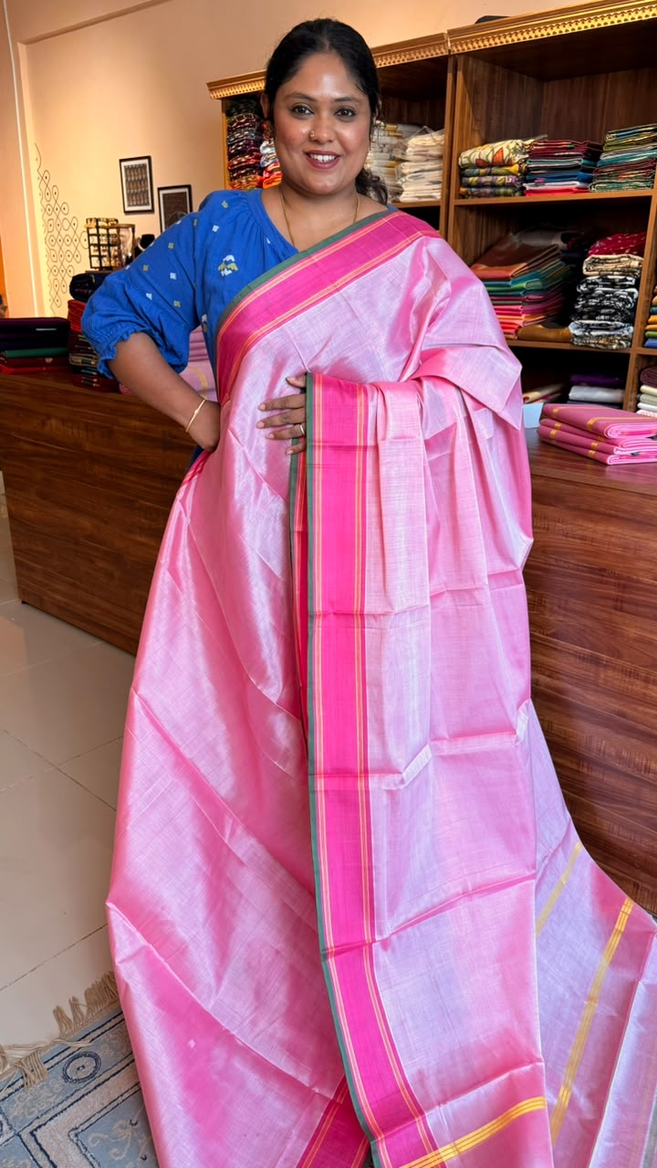 Devendra 7 Yards Saree - 11-08-05-7Y-02 (Paneer Roja Plain Saree)