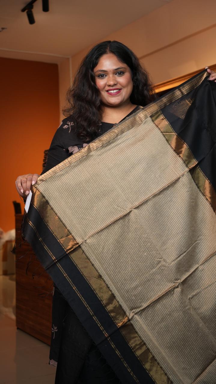 Maheshwari Small Border Jute Pallu Sarees -05-08-03-08 (JET)