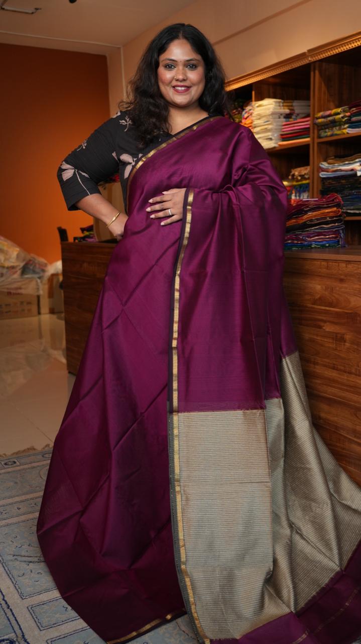 Maheshwari Small Border Jute Pallu Sarees -05-08-03-02 (AMARNATH)