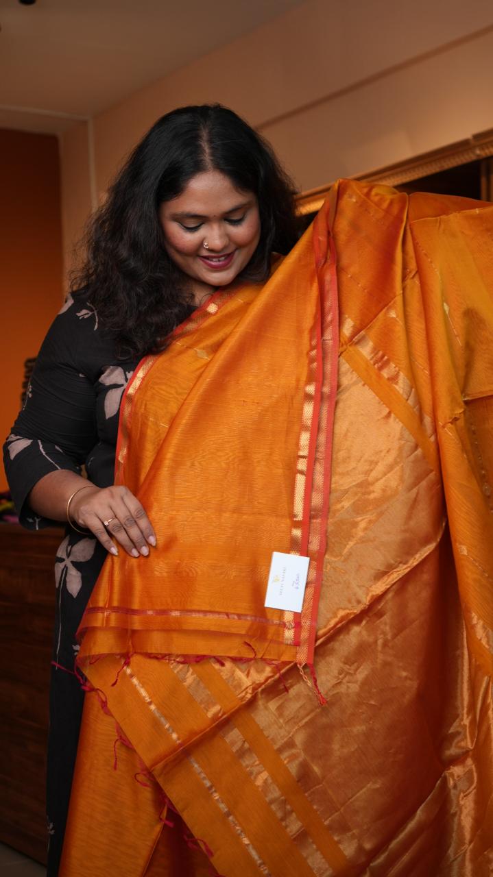 Maheshwari Zari Line Small Border Saree - 05-08-06-07 (LEH BERRY)