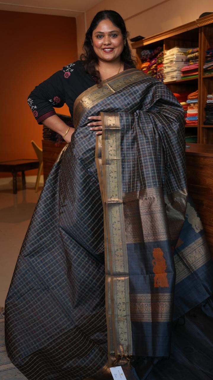 Kanchivaram Pure Silk Cotton Saree -01-08-09-02 (MAZHAI MEGAM)