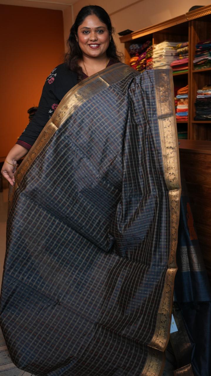 Kanchivaram Pure Silk Cotton Saree -01-08-09-02 (MAZHAI MEGAM)
