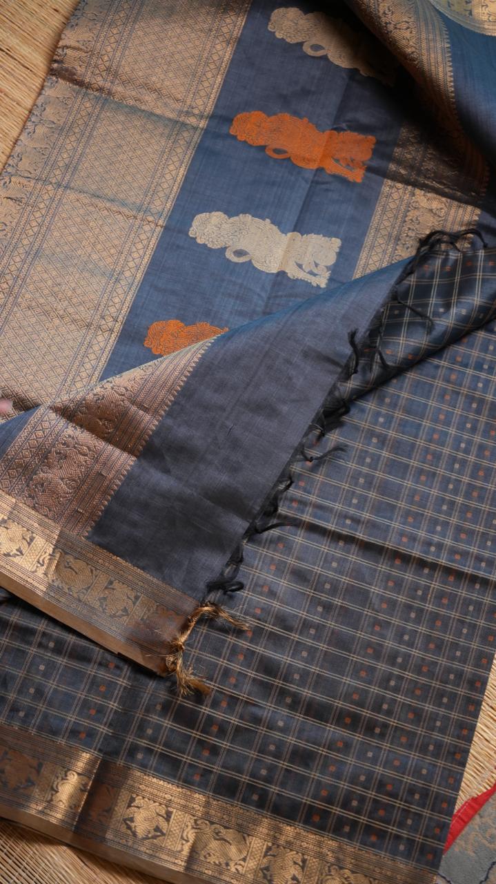 Kanchivaram Pure Silk Cotton Saree -01-08-09-02 (MAZHAI MEGAM)