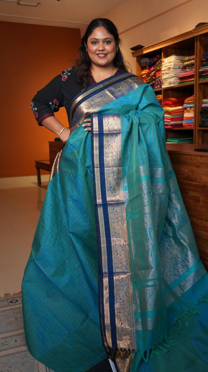 Kanchivaram Pure Silk Cotton Saree -01-08-06-05 (RAMAR NEELAM)