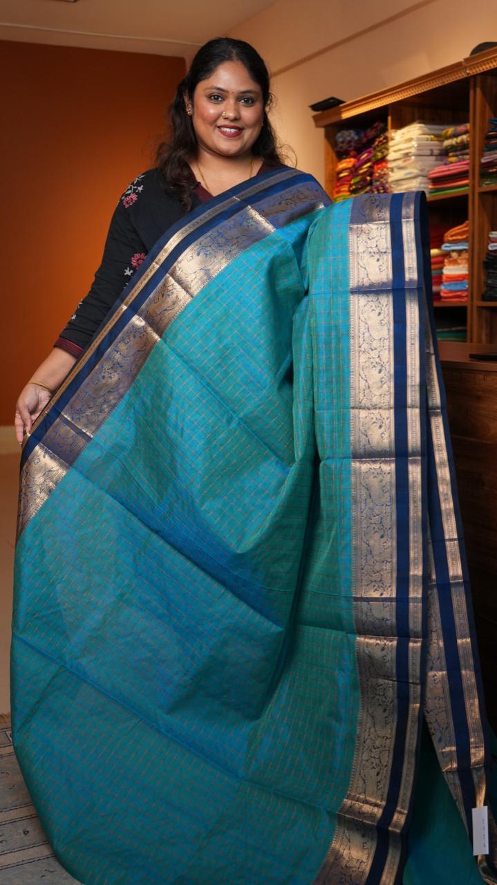 Kanchivaram Pure Silk Cotton Saree -01-08-06-05 (RAMAR NEELAM)