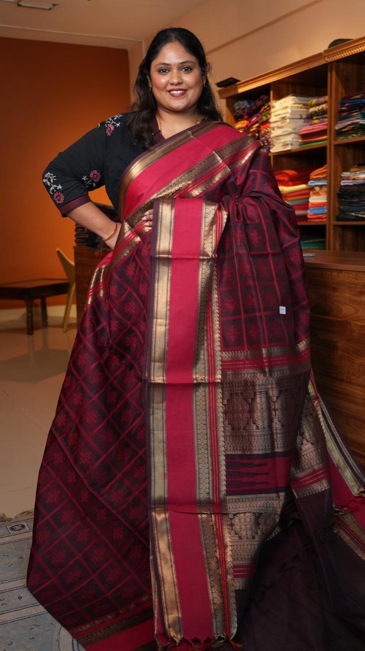 Kanchivaram Pure Silk Cotton Saree -01-08-10-02 (ENNAI ARAKKU)