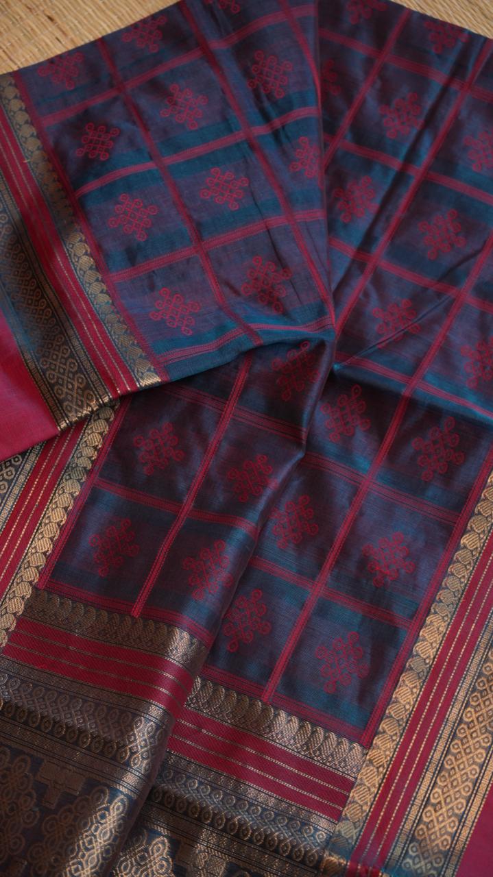 Kanchivaram Pure Silk Cotton Saree -01-08-10-03 (NUNGU)