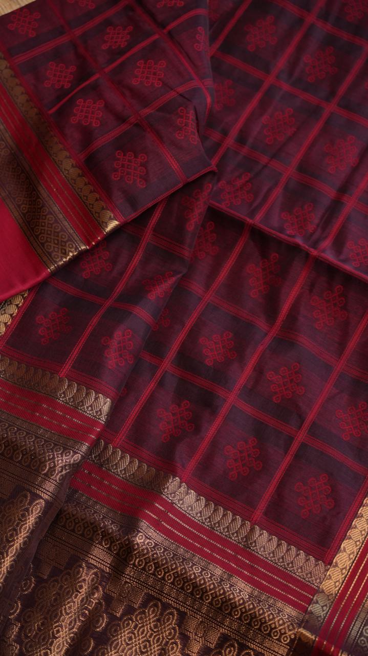 Kanchivaram Pure Silk Cotton Saree -01-08-10-02 (ENNAI ARAKKU)