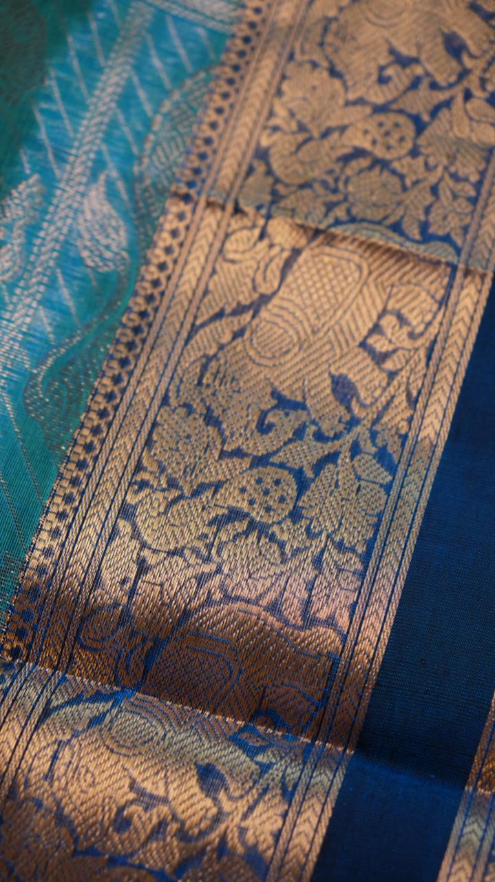 Kanchivaram Pure Silk Cotton Saree -01-08-06-05 (RAMAR NEELAM)