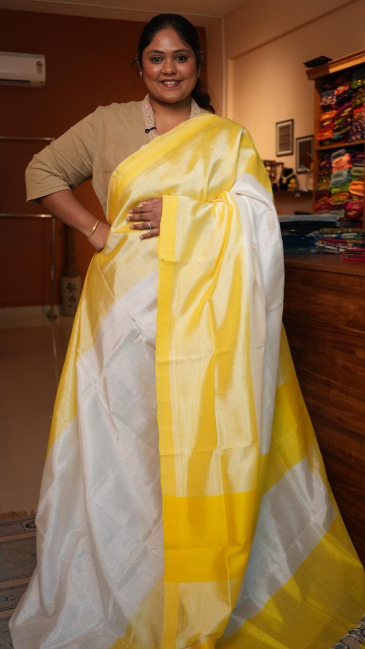 Mangalagiri Plain Silk Cotton Sarees -15-08-01-15 (LEMON PEARL)