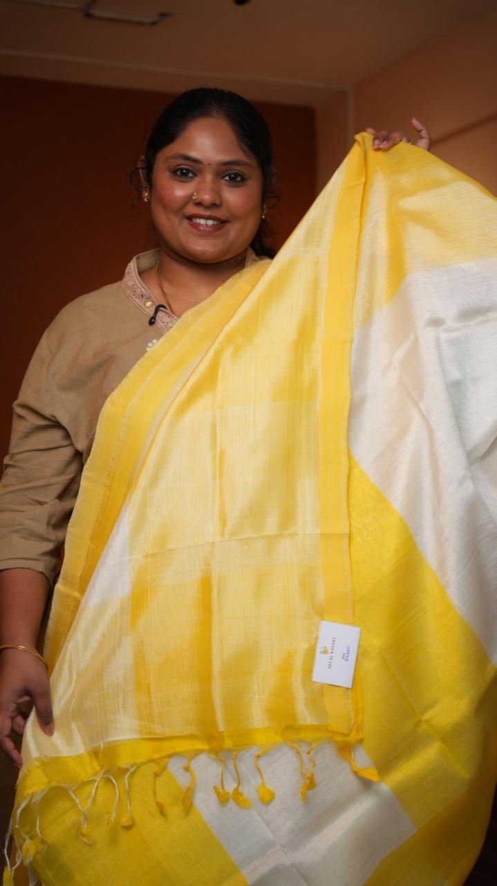 Mangalagiri Plain Silk Cotton Sarees -15-08-01-15 (LEMON PEARL)