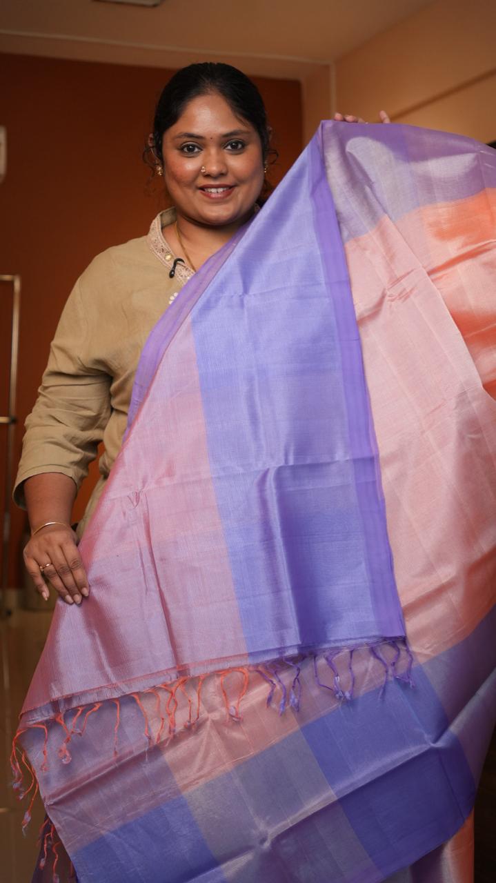 Mangalagiri Plain Silk Cotton Sarees -15-08-01-13 (LAVENDER BLUSH)