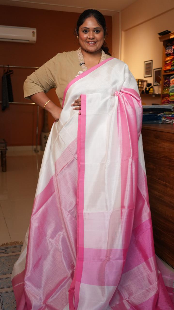 Mangalagiri Plain Silk Cotton Sarees -15-08-01-02 (PINK PEARL)
