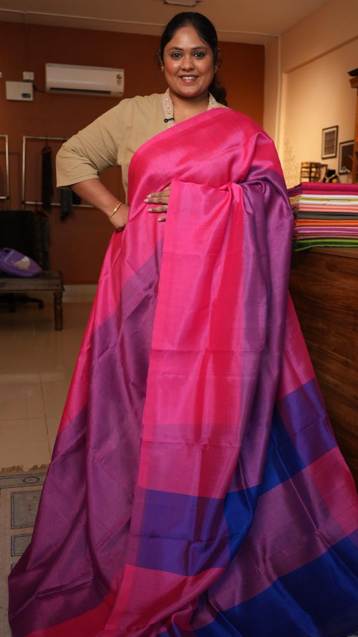 Mangalagiri Plain Silk Cotton Sarees -15-08-01-06 (ROSY PLUM)