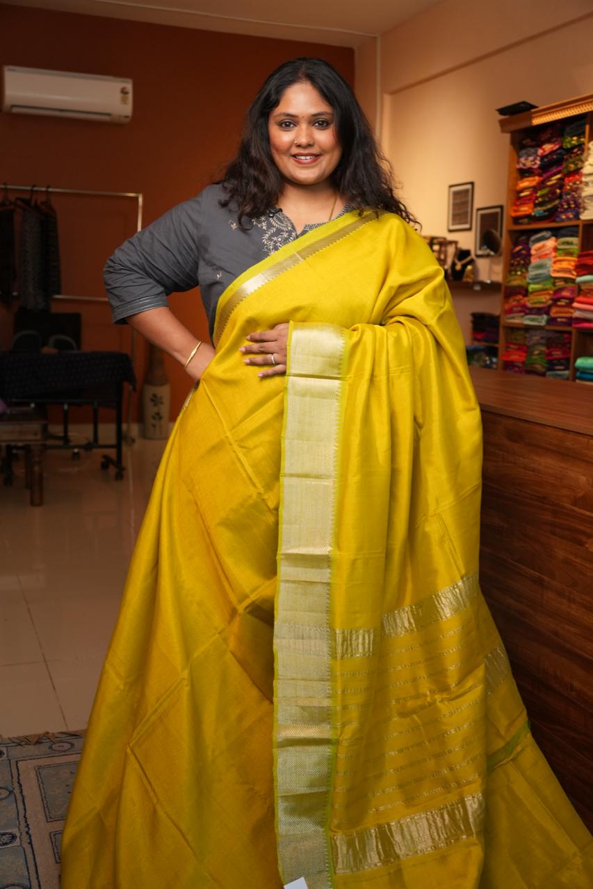 Mangalagiri Silk Cotton Saree -15-08-02-08 (MARIGOLD GOLD)