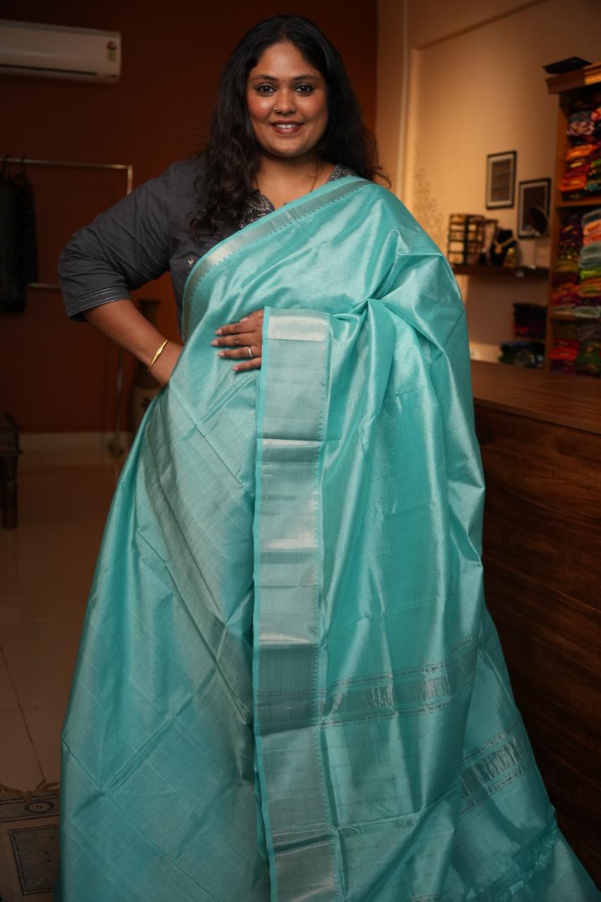 Mangalagiri Silk Cotton Saree -15-08-02-13 (TURQUOISE MIST)