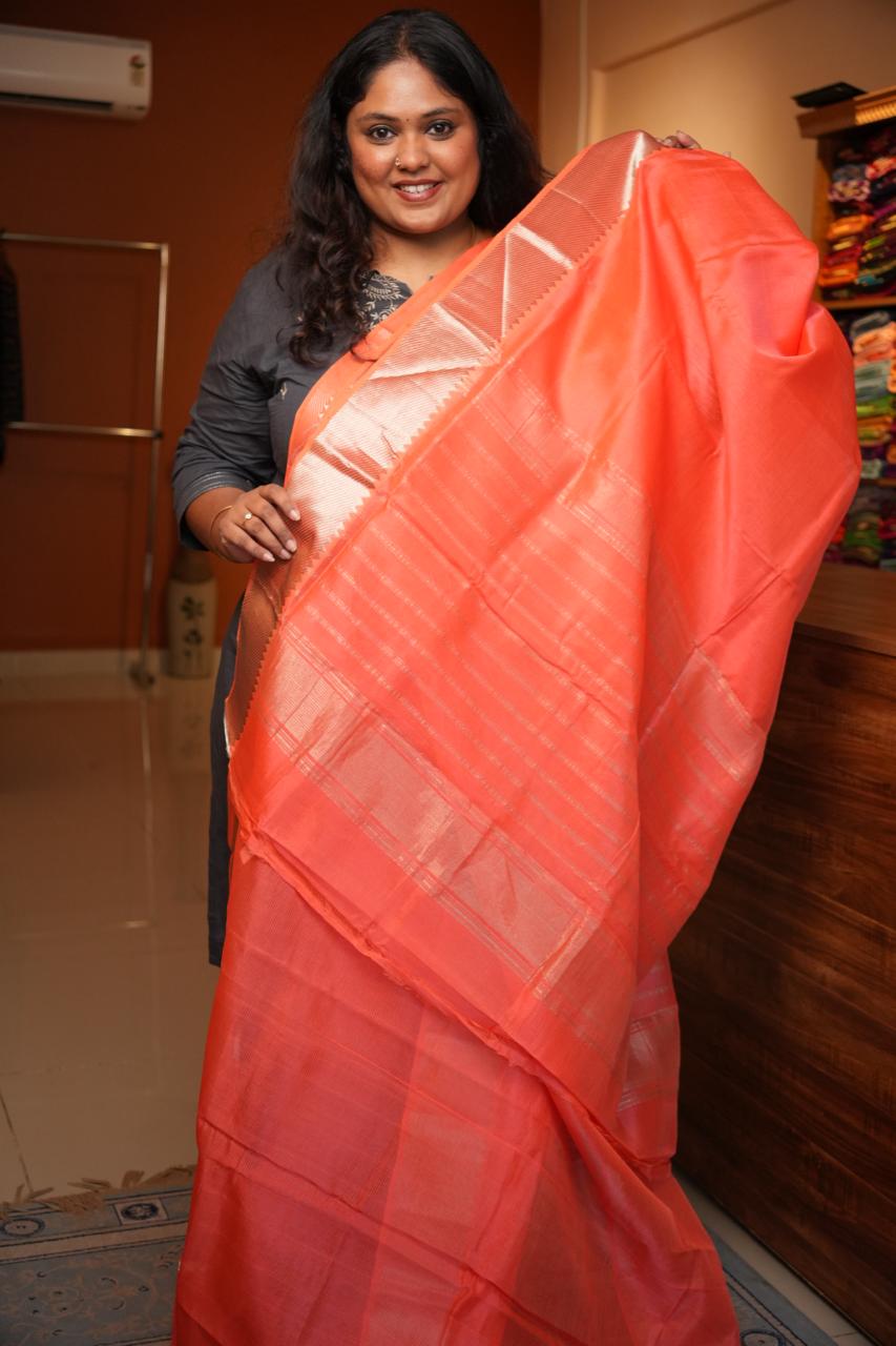 Mangalagiri Silk Cotton Saree -15-08-02-16 (PAPAYA FLAME)