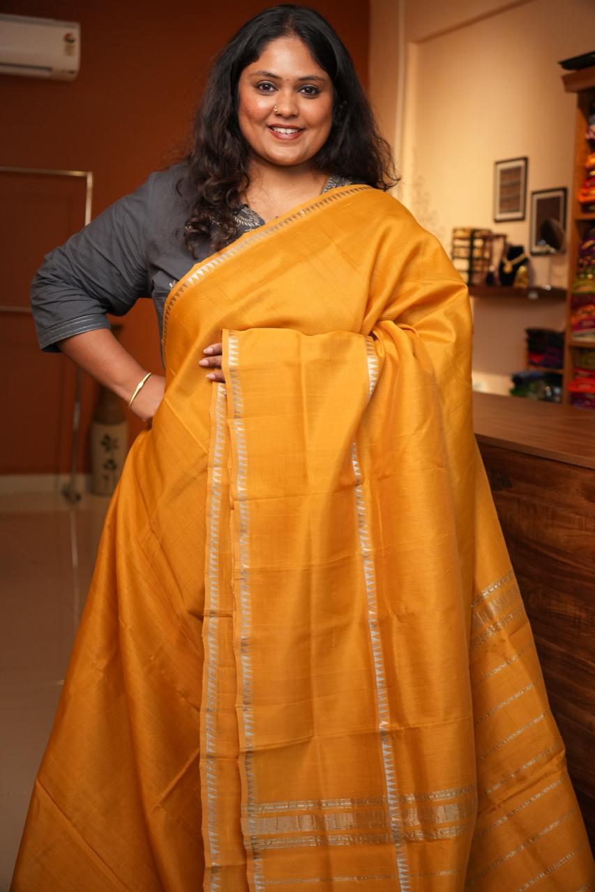 Mangalagiri Silk Cotton Saree -15-08-04-02 (APRICOT GOLD)