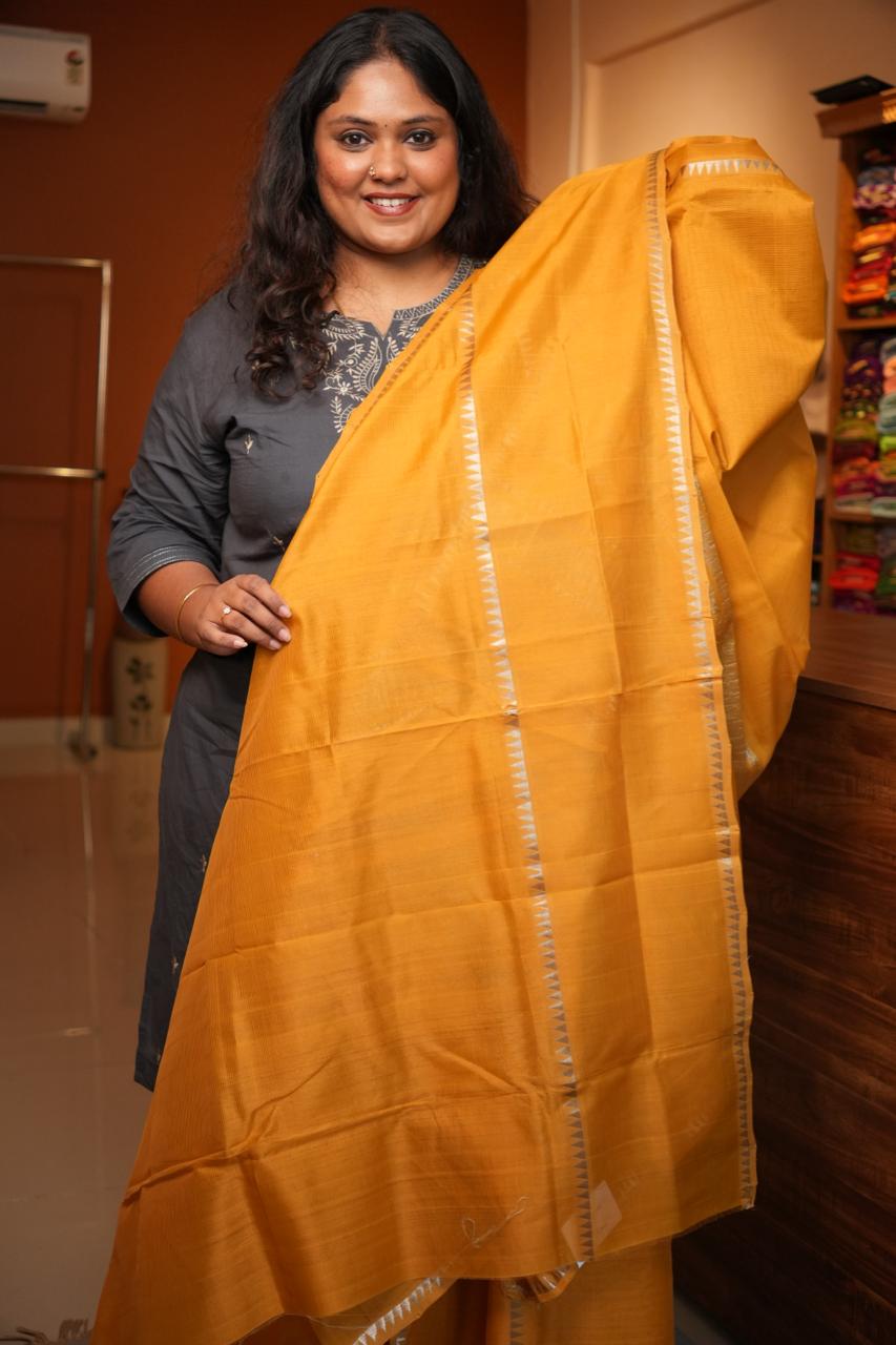 Mangalagiri Silk Cotton Saree -15-08-04-02 (APRICOT GOLD)