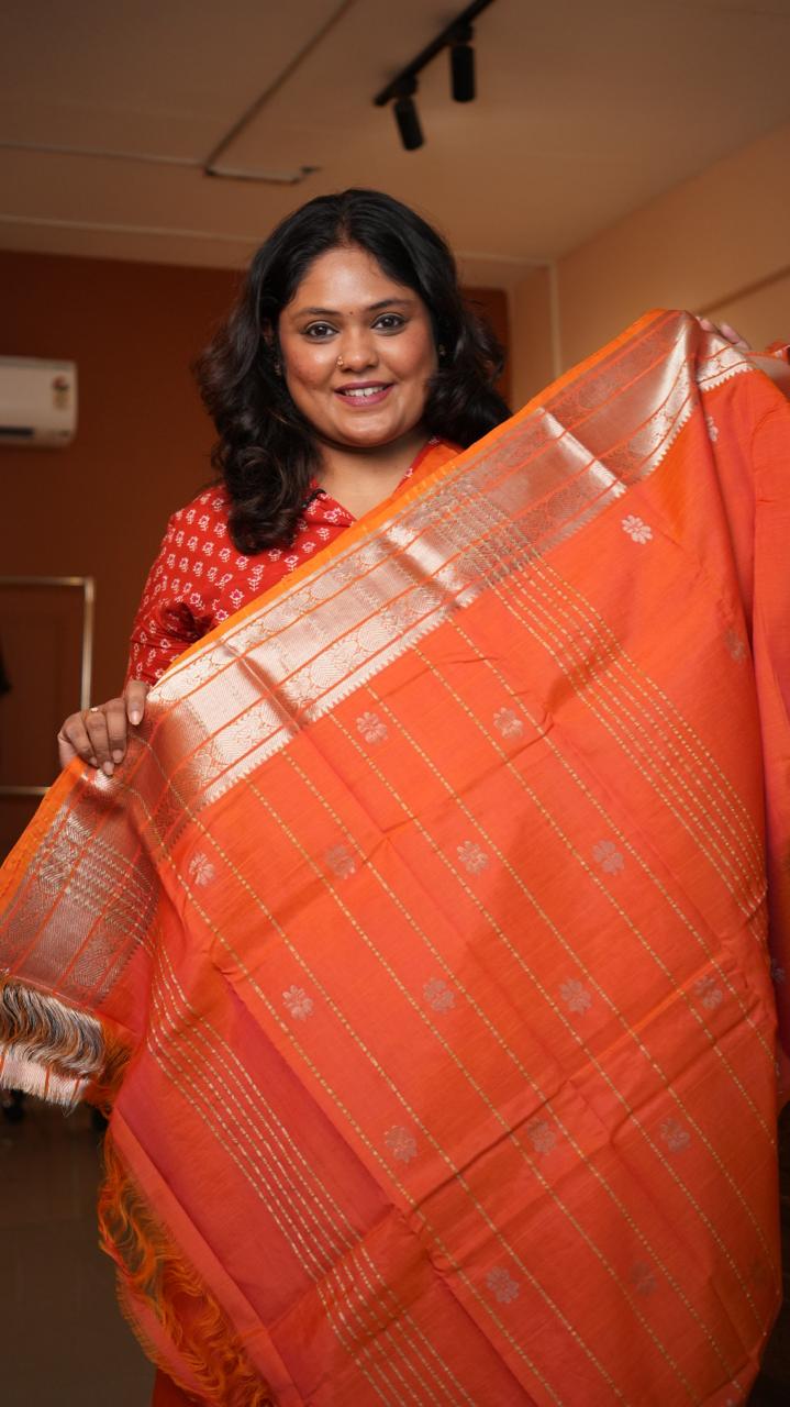 Mangalagiri Kanchi border with Bhutta Saree -15-08-05-04 (MARMALADE)