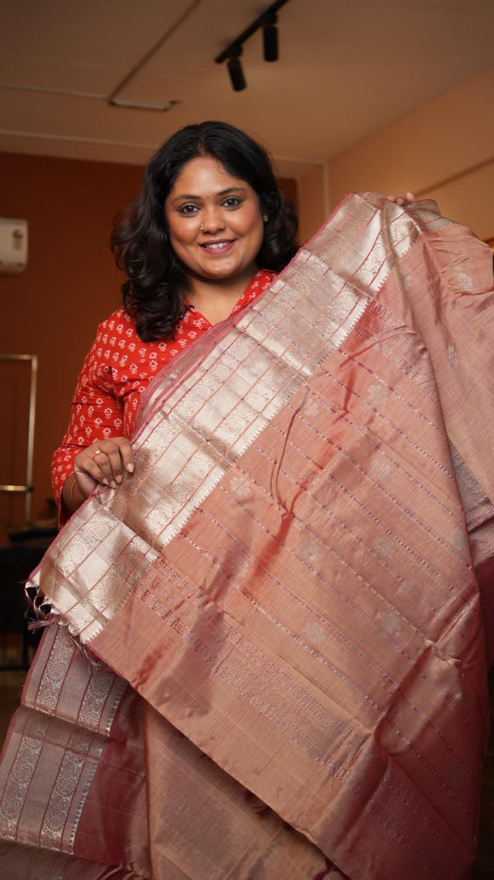 Mangalagiri Kanchi border with Bhutta Saree -15-08-05-10 (COPPER ROSE)