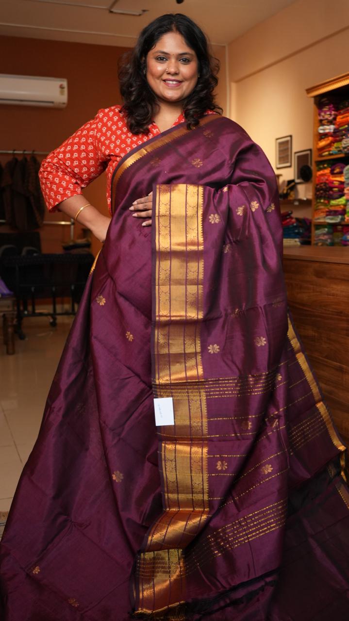Mangalagiri Kanchi border with Bhutta Saree -15-08-05-01 (TWILIGHT)