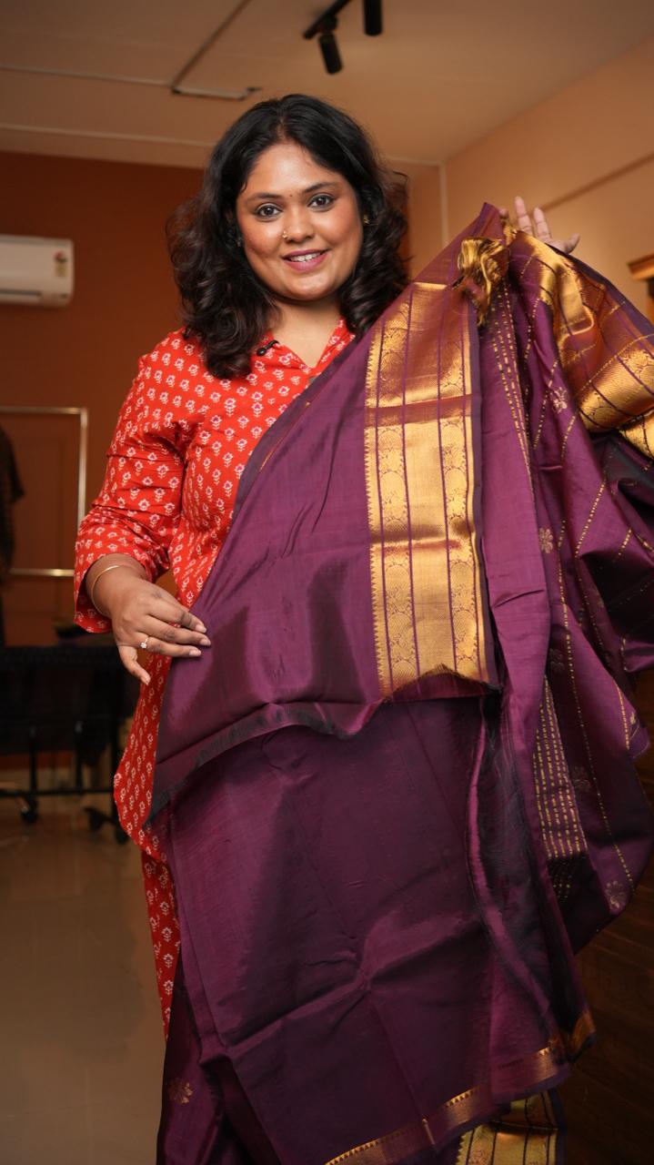 Mangalagiri Kanchi border with Bhutta Saree -15-08-05-01 (TWILIGHT)