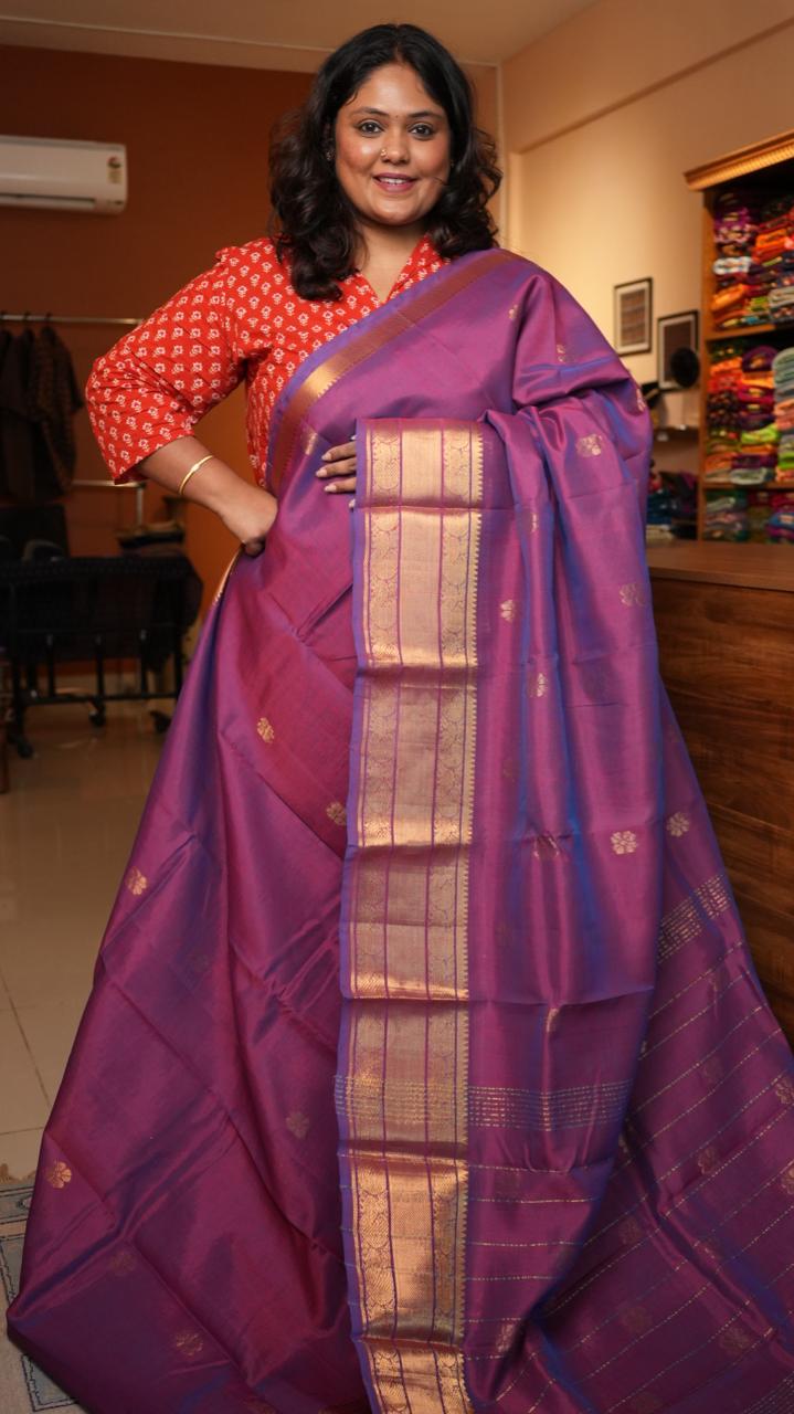 Mangalagiri Kanchi border with Bhutta Saree -15-08-05-05 (VELOUR)