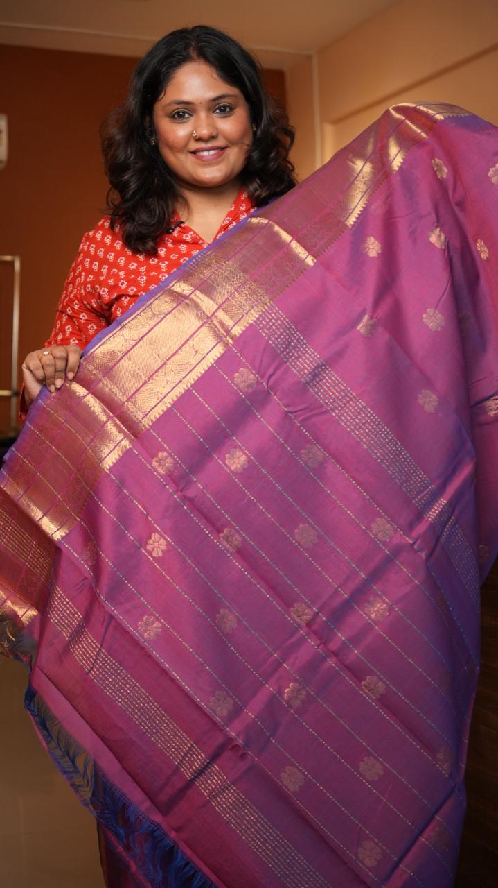Mangalagiri Kanchi border with Bhutta Saree -15-08-05-05 (VELOUR)