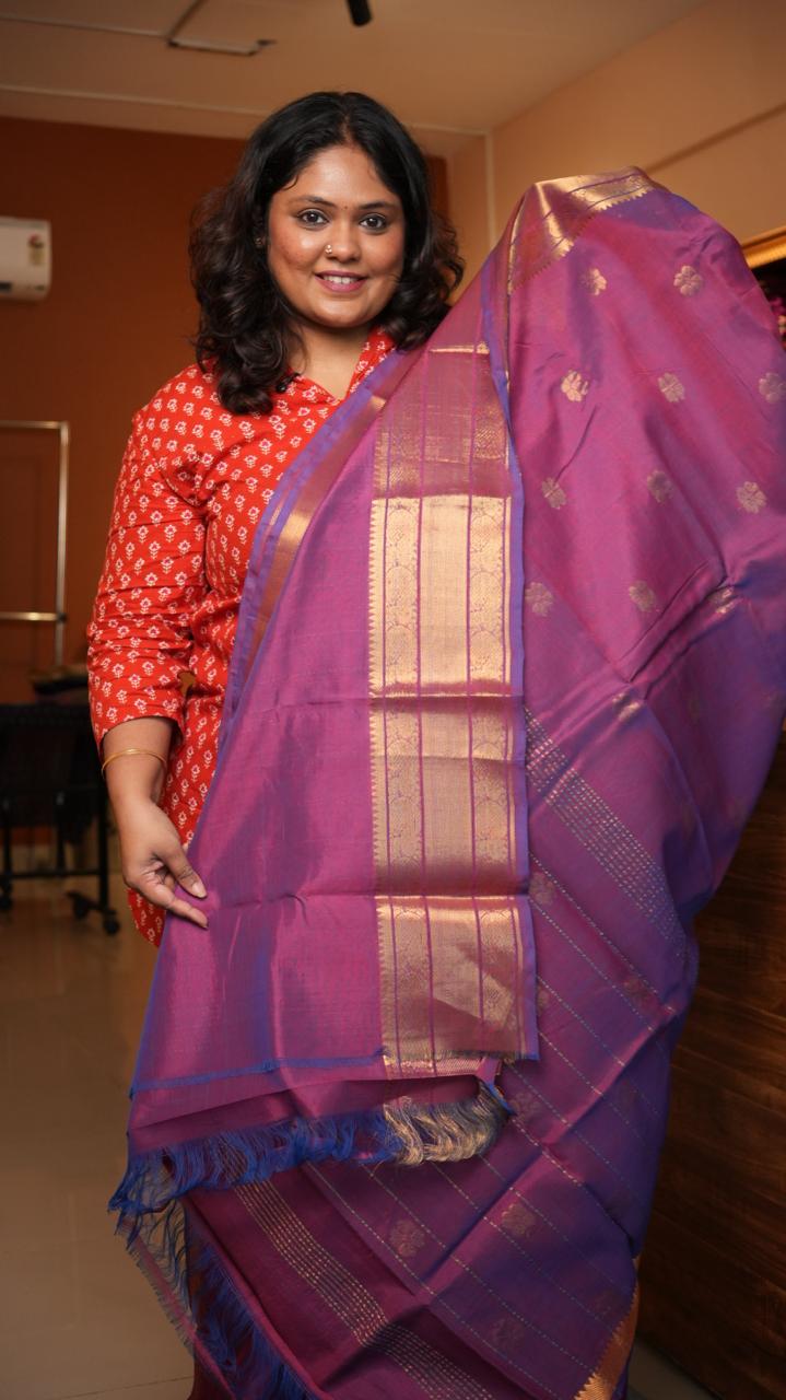 Mangalagiri Kanchi border with Bhutta Saree -15-08-05-05 (VELOUR)