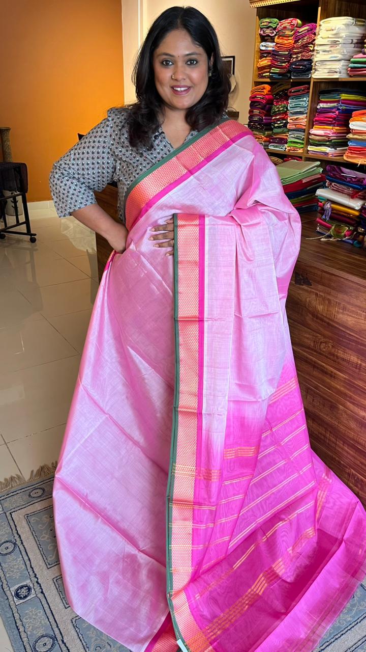 Devendra 7 Yards Half Diamond Border Saree - 11-08D-01-04 (PANEER ROJA 4.O)