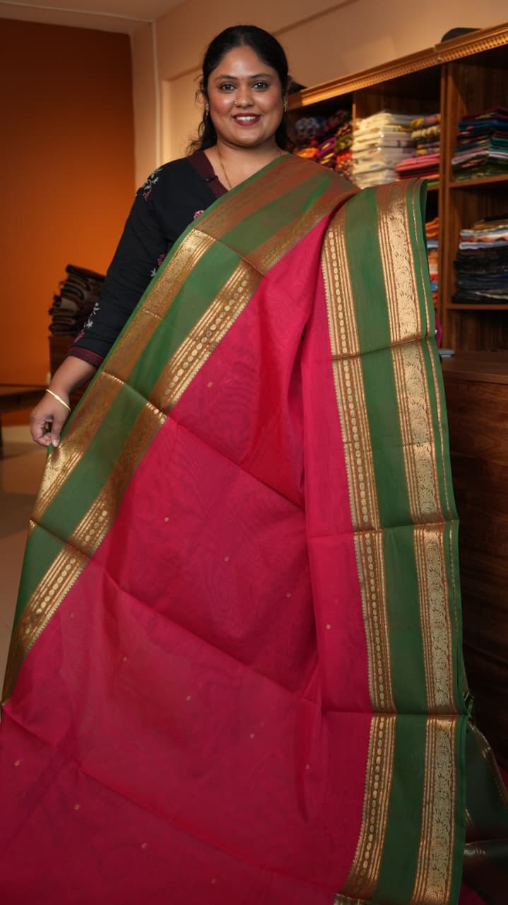 Kanchivaram Pure Silk Cotton Saree -01-08-07-03(RUBELLITE)