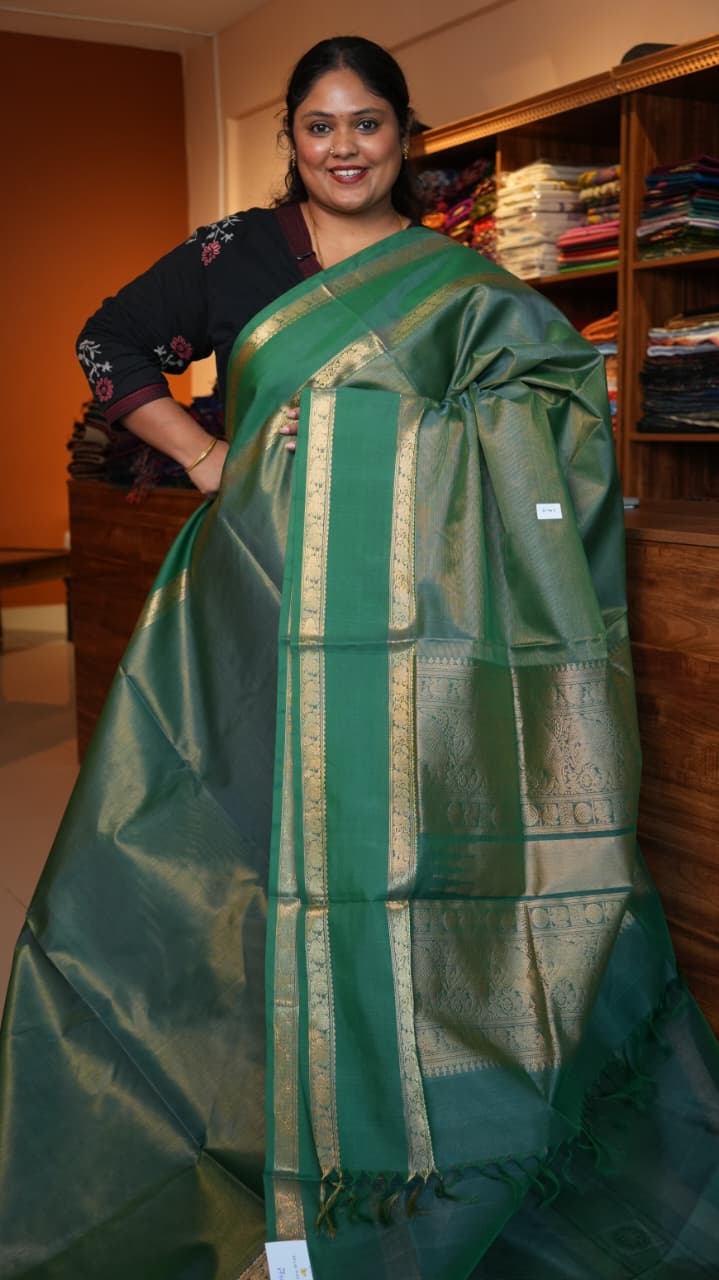 Kanchivaram Pure Silk Cotton Saree -01-08-12-01(AGAVE)
